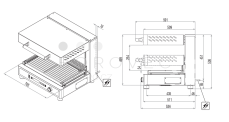 Moduline salamander gril SEH004E Plus (400V) sklokeramický