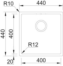 Sinks BOX 440 RO 1,0mm