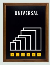 Tabule Securit UNIVERSAL nástěnná na popis křídou 50x60cm, Mahagony, lakovaná