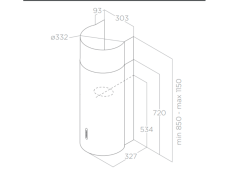 Komínová digestoř Elica STONE WH/A/33
