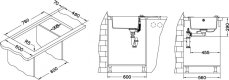 Alveus ROCK 130 /04  STEEL (780x480mm)+ pop- up sifon F