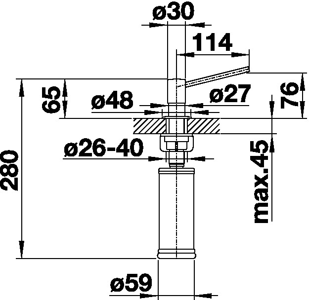 Blanco TORRE nerez PVD Steel