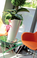 Květináč Prosperplast TUBUS SLIM bílý lesk 25 cm