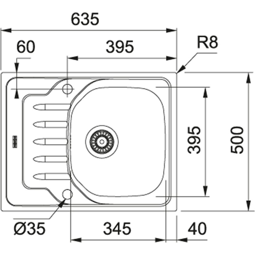 Franke OLN 611-63 nerez Onda