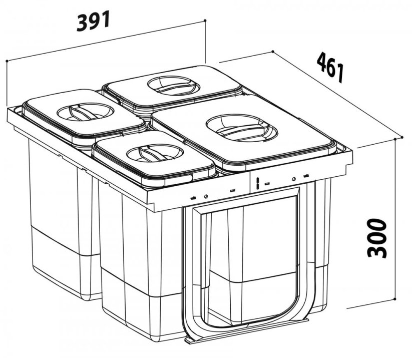 Sinks JAZZ 450 1x15 l + 3x7 l