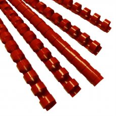 Vázací hřbet Eurosupplies plastový A4 průměr 8mm červený 100ks