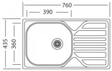 Sinks COMPACT 760 M 0,5mm matný
