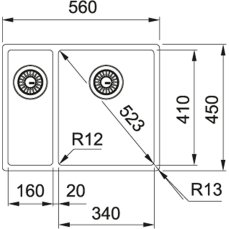 Franke BXX 260/160-34-16/7 nerez Box