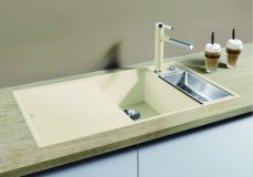 Blanco AXIA III 6 S-F InFino Silgranit antracit dřev.kráj.deska dřez vpravo s exc.