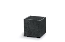 Květináč Prosperplast SIERRA SQUARE beton effect 38,5 cm černý beton