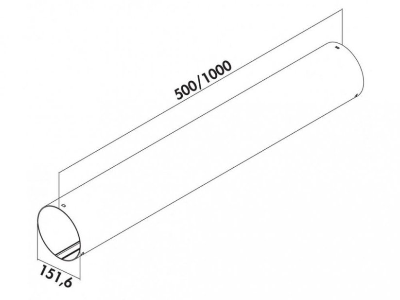 Faber P-RRO 150 - kulaté potrubí 1000 mm, světle šedé