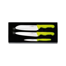 Giesser Set nožů, zelený – Santoku, kuchařský, Fresh