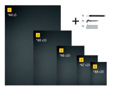 Tabulka Securit TAG A4 pro popis křídou (omyvatelné), 5ks, Black + popisovač + upevňovací prvky