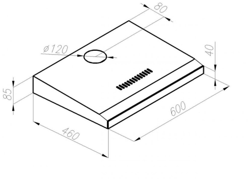 Podvěsná digestoř Guzzanti GZC 60 INOX