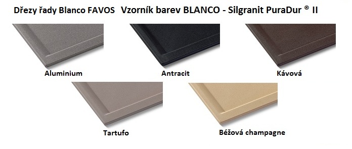 Blanco FAVOS Silgranit antracit oboustranné provedení s excentrem
