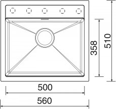 Sinks SOLO 560 Metalblack