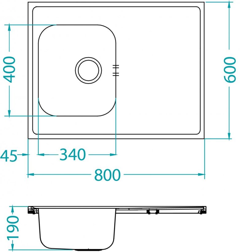 Alveus CLASSIC PRO 30 SAT + sifon  800x600x190 mm F