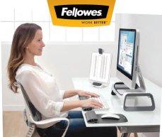 Stojan Fellowes Office Suites STANDARD pod monitor, notebook, 5 pozic výšky, černo-stříbrný
