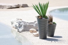 Květináč Prosperplast SAND s vkladem 34,5 cm  mocca