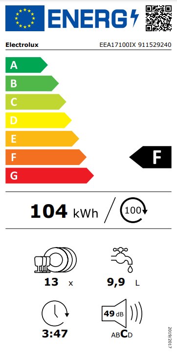 Vestavná myčka nádobí Electrolux 300 AirDry EEA17100IX