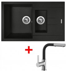 Sinks AMANDA 780.1 Metalblack+ENIGMA S GR