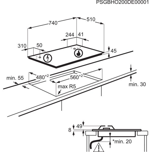 Plynová varná deska Electrolux 600 PRO StepPower KGG75362K