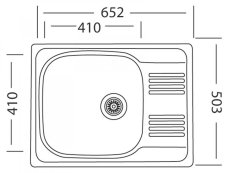 Sinks GRAND 652 V 0,8mm leštěný