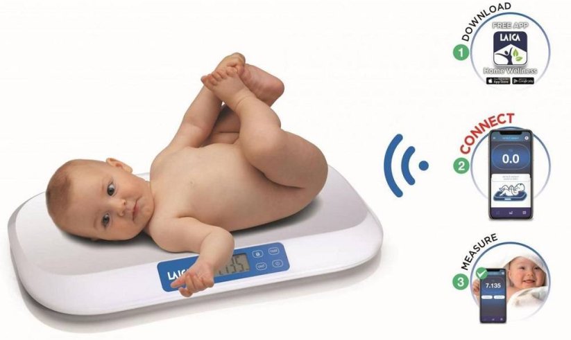 Laica - PS7030 Smart digitální kojenecká váha s bluetooth